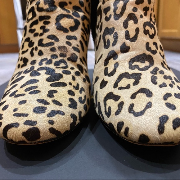 Leopard Calf Hair Block Boots - Picture 6 of 6